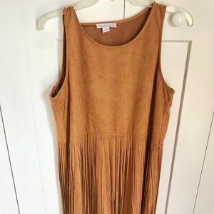 Faux suede fringe dress